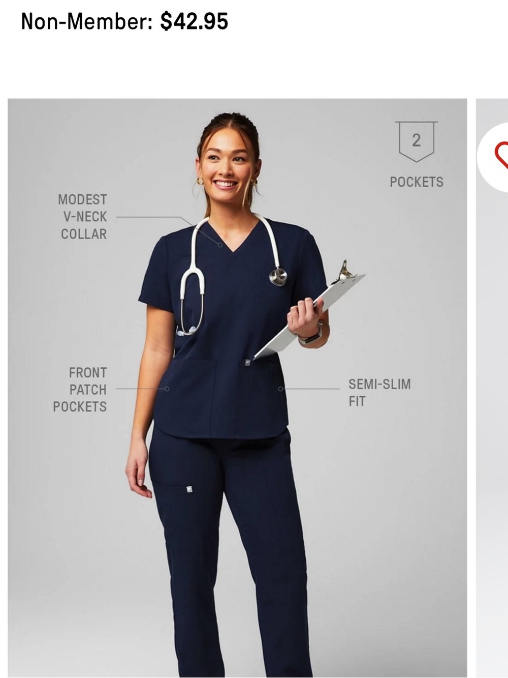 Fabletics Scrub Top - Picture 3 of 5